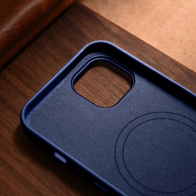 Чохол iCarer Leather Cover Case для iPhone 14 Plus Blue with MagSafe (WMI14220707-BU)