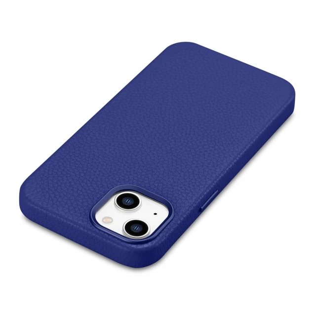 Чохол iCarer Litchi Premium Leather Case для iPhone 14 | 13 Dark Blue with MagSafe (WMI14220709-DB)