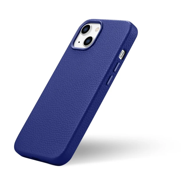 Чохол iCarer Litchi Premium Leather Case для iPhone 14 | 13 Dark Blue with MagSafe (WMI14220709-DB)