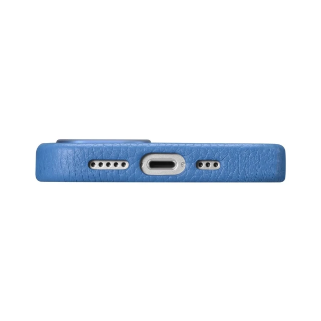 Чохол iCarer Litchi Premium Leather Case для iPhone 14 | 13 Light Blue with MagSafe (WMI14220709-LB)