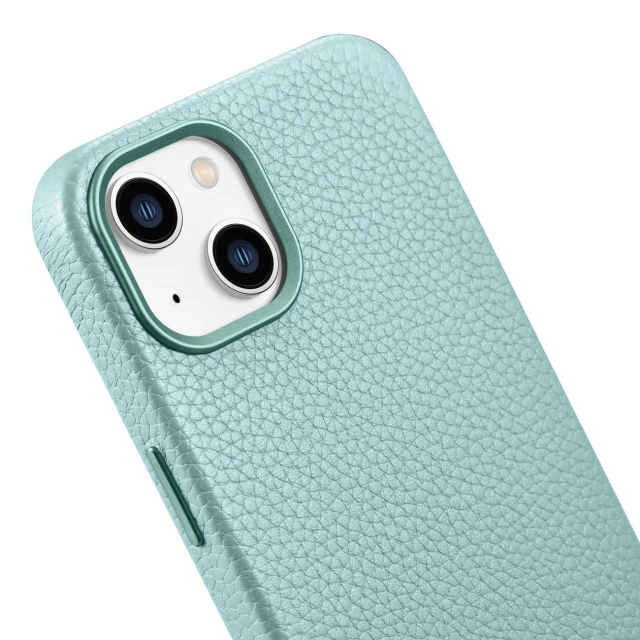 Чохол iCarer Litchi Premium Leather Case для iPhone 14 | 13 Green with MagSafe (WMI14220709-GN)