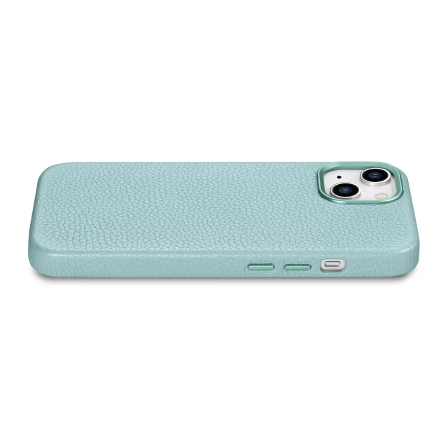 Чохол iCarer Litchi Premium Leather Case для iPhone 14 | 13 Green with MagSafe (WMI14220709-GN)