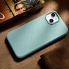 Чохол iCarer Litchi Premium Leather Case для iPhone 14 | 13 Green with MagSafe (WMI14220709-GN)