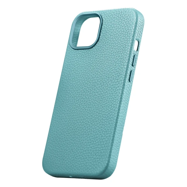 Чохол iCarer Litchi Premium Leather Case для iPhone 14 | 13 Green with MagSafe (WMI14220709-GN)