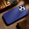 Чохол iCarer Litchi Premium Leather Case для iPhone 14 Pro Dark Blue with MagSafe (WMI14220710-DB)