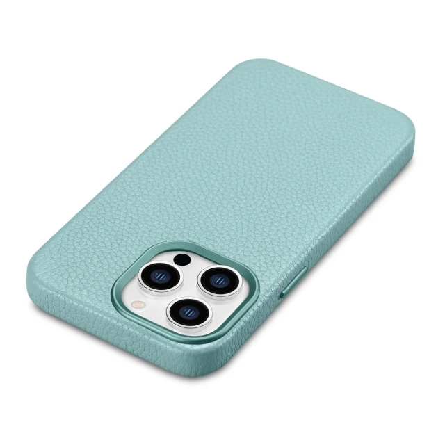Чохол iCarer Litchi Premium Leather Case для iPhone 14 Pro Green with MagSafe (WMI14220710-GN)