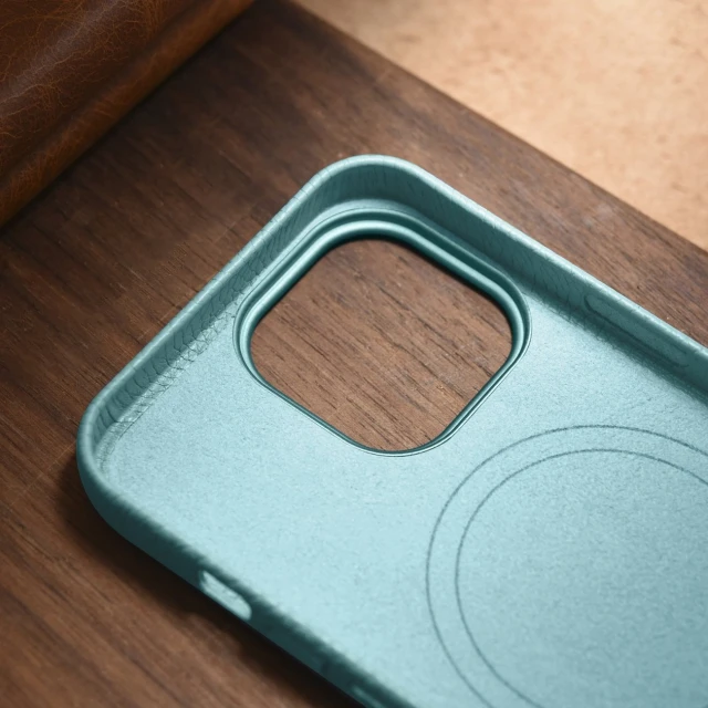 Чохол iCarer Litchi Premium Leather Case для iPhone 14 Pro Green with MagSafe (WMI14220710-GN)