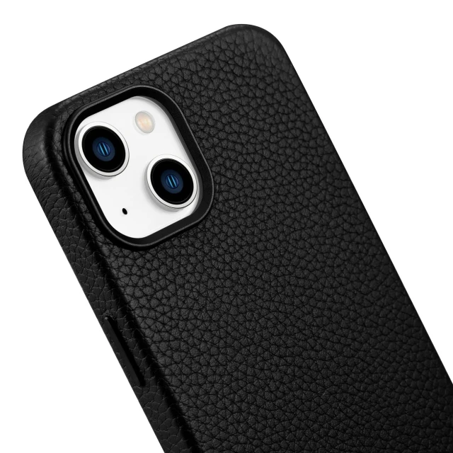 Чехол iCarer Litchi Premium Leather Case для iPhone 14 Plus Black with MagSafe (WMI14220711-BK)