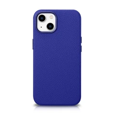 Чохол iCarer Litchi Premium Leather Case для iPhone 14 Plus Dark Blue with MagSafe (WMI14220711-DB)