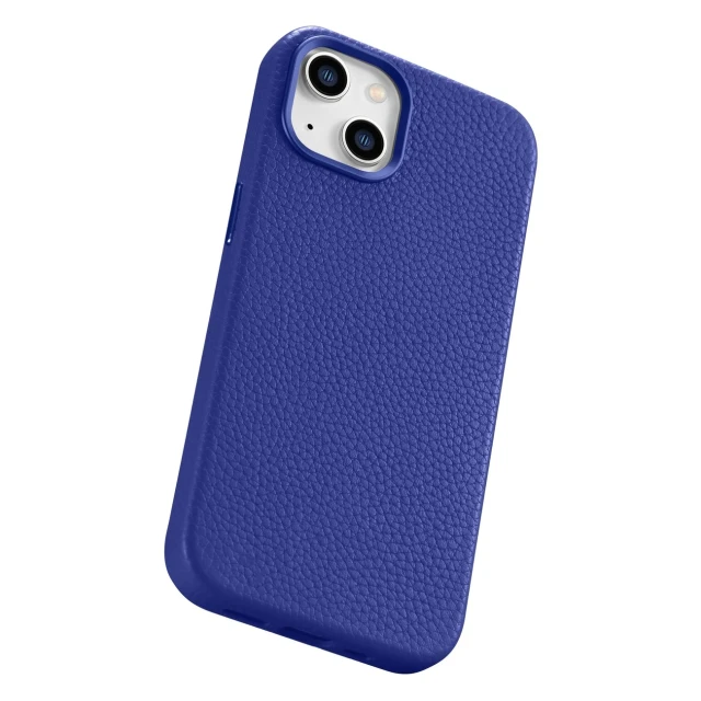 Чохол iCarer Litchi Premium Leather Case для iPhone 14 Plus Dark Blue with MagSafe (WMI14220711-DB)