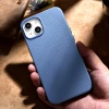 Чохол iCarer Litchi Premium Leather Case для iPhone 14 Plus Light Blue with MagSafe (WMI14220711-LB)
