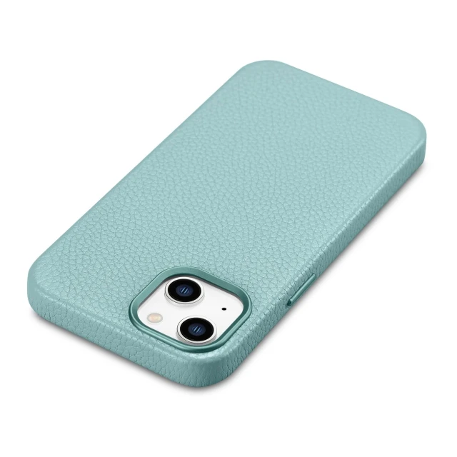 Чохол iCarer Litchi Premium Leather Case для iPhone 14 Plus Green with MagSafe (WMI14220711-GN)