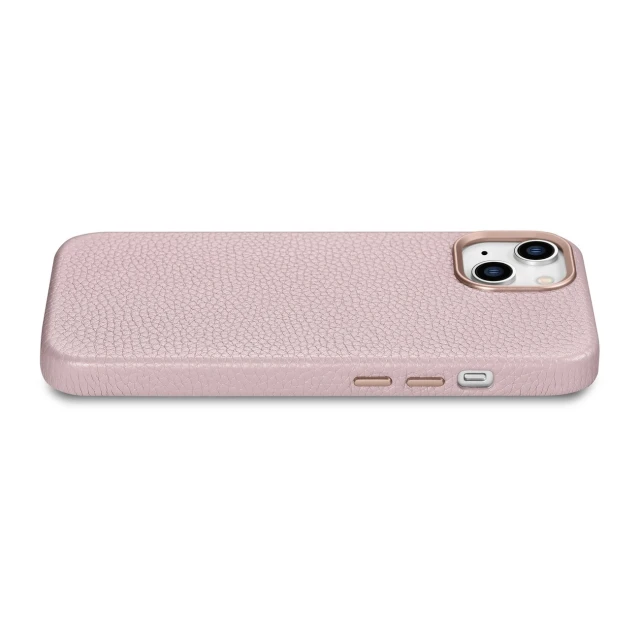 Чохол iCarer Litchi Premium Leather Case для iPhone 14 Plus Pink with MagSafe (WMI14220711-PK)