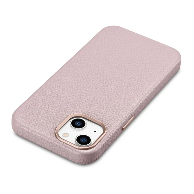 Чохол iCarer Litchi Premium Leather Case для iPhone 14 Plus Pink with MagSafe (WMI14220711-PK)