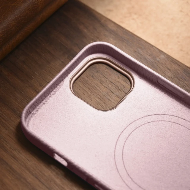 Чохол iCarer Litchi Premium Leather Case для iPhone 14 Plus Pink with MagSafe (WMI14220711-PK)