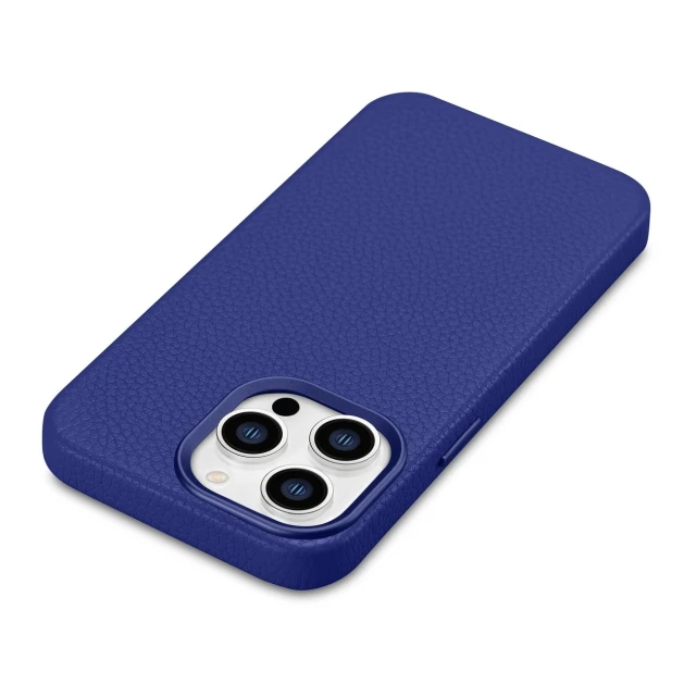 Чохол iCarer Litchi Premium Leather Case для iPhone 14 Pro Max Dark Blue with MagSafe (WMI14220712-DB)