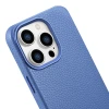 Чохол iCarer Litchi Premium Leather Case для iPhone 14 Pro Max Light Blue with MagSafe (WMI14220712-LB)