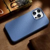 Чохол iCarer Litchi Premium Leather Case для iPhone 14 Pro Max Light Blue with MagSafe (WMI14220712-LB)