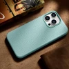 Чохол iCarer Litchi Premium Leather Case для iPhone 14 Pro Max Green with MagSafe (WMI14220712-GN)