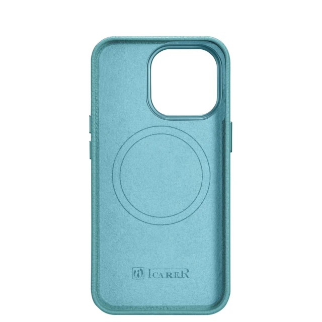 Чохол iCarer Litchi Premium Leather Case для iPhone 14 Pro Max Green with MagSafe (WMI14220712-GN)