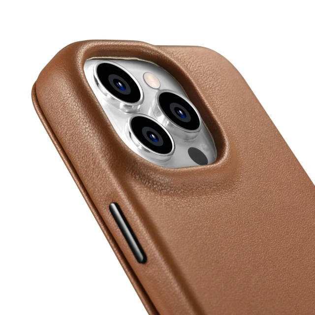 Чохол iCarer CE Premium Leather Folio Case для iPhone 14 Pro Brown with MagSafe (WMI14220714-BN)