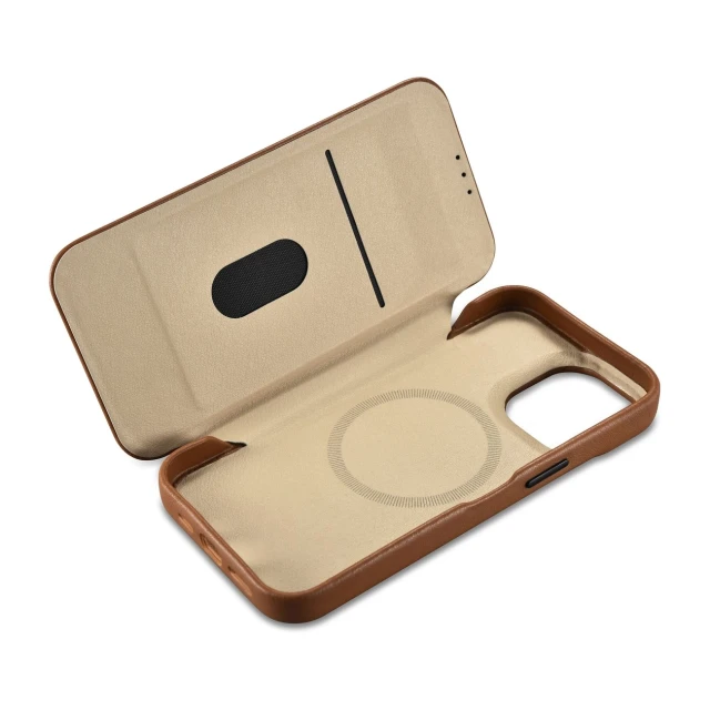Чохол iCarer CE Premium Leather Folio Case для iPhone 14 Pro Brown with MagSafe (WMI14220714-BN)
