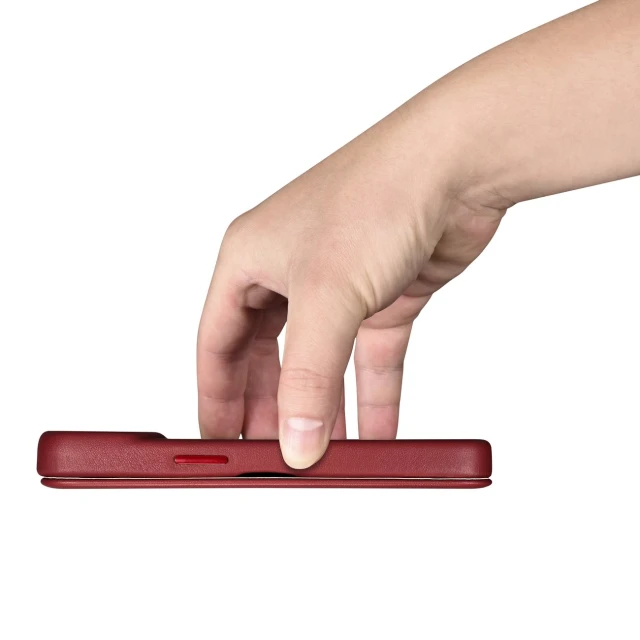 Чехол iCarer CE Premium Leather Folio Case для iPhone 14 Pro Red with MagSafe (WMI14220714-RD)