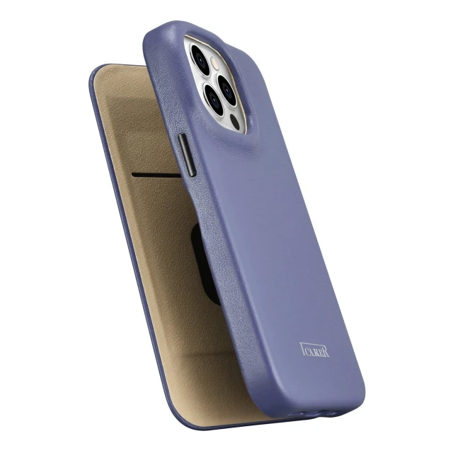 Чехол iCarer CE Premium Leather Folio Case для iPhone 14 Pro Light Purple with MagSafe (WMI14220714-LP)