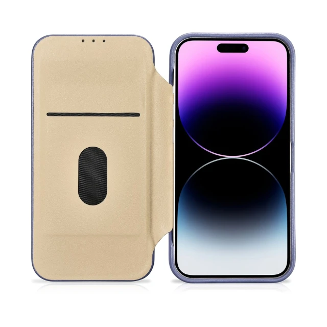 Чехол iCarer CE Premium Leather Folio Case для iPhone 14 Pro Light Purple with MagSafe (WMI14220714-LP)