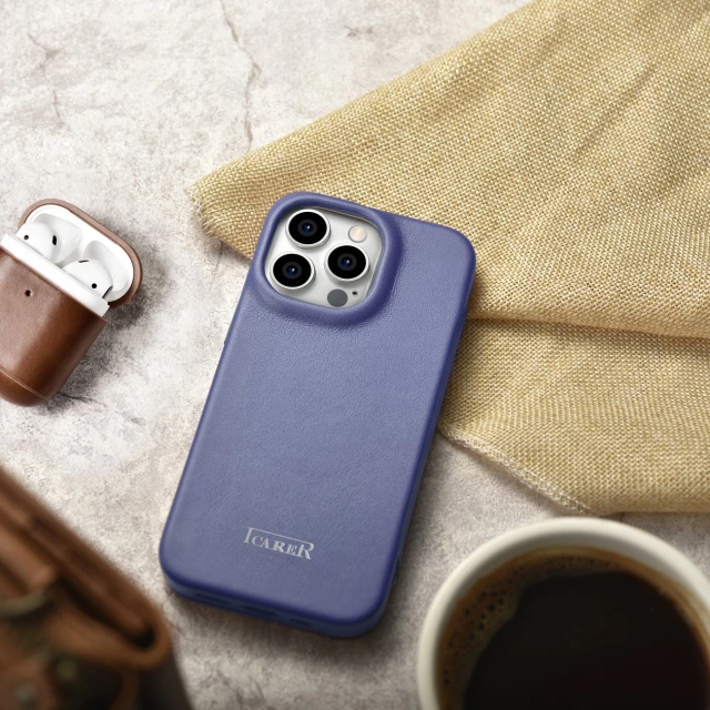 Чехол iCarer CE Premium Leather Folio Case для iPhone 14 Pro Light Purple with MagSafe (WMI14220714-LP)
