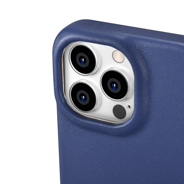 Чохол iCarer CE Premium Leather Folio Case для iPhone 14 Pro Blue with MagSafe (WMI14220714-BU)