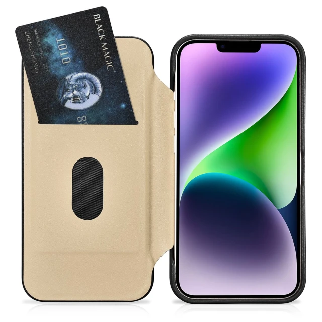 Чохол iCarer CE Premium Leather Folio Case для iPhone 14 Plus Black with MagSafe (WMI14220715-BK)