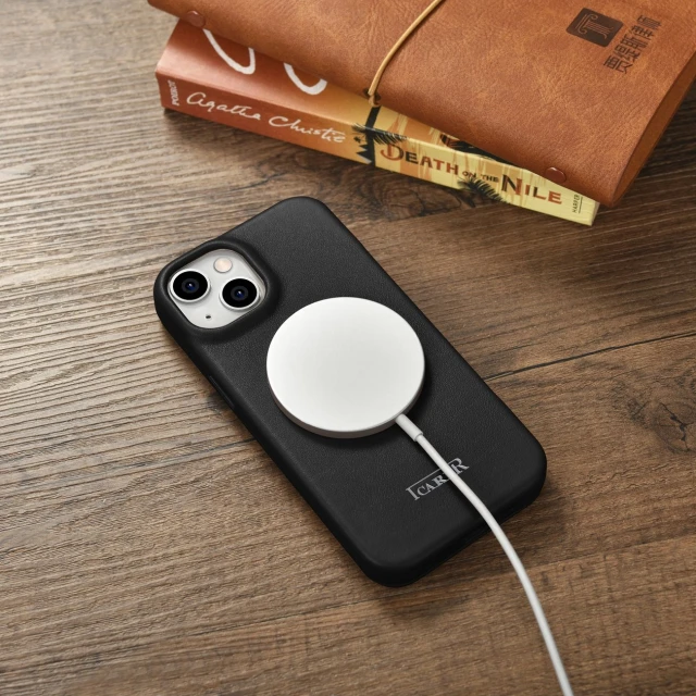 Чохол iCarer CE Premium Leather Folio Case для iPhone 14 Plus Black with MagSafe (WMI14220715-BK)