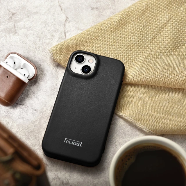 Чохол iCarer CE Premium Leather Folio Case для iPhone 14 Plus Black with MagSafe (WMI14220715-BK)