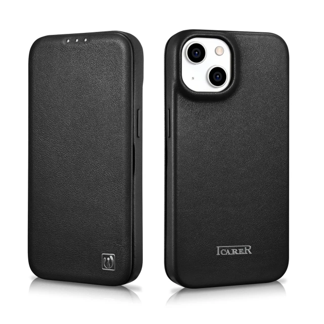 Чохол iCarer CE Premium Leather Folio Case для iPhone 14 Plus Black with MagSafe (WMI14220715-BK)