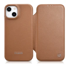 Чохол iCarer CE Premium Leather Folio Case для iPhone 14 Plus Brown with MagSafe (WMI14220715-BN)