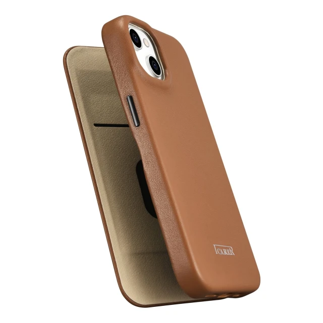 Чохол iCarer CE Premium Leather Folio Case для iPhone 14 Plus Brown with MagSafe (WMI14220715-BN)