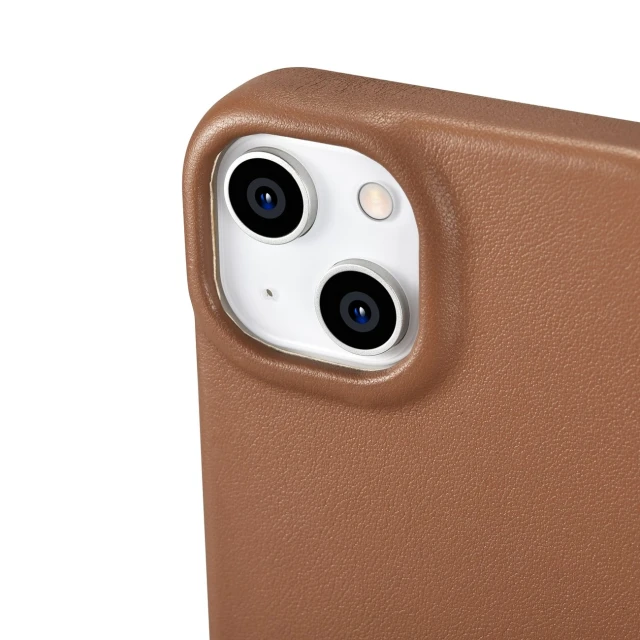 Чохол iCarer CE Premium Leather Folio Case для iPhone 14 Plus Brown with MagSafe (WMI14220715-BN)