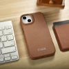 Чохол iCarer CE Premium Leather Folio Case для iPhone 14 Plus Brown with MagSafe (WMI14220715-BN)