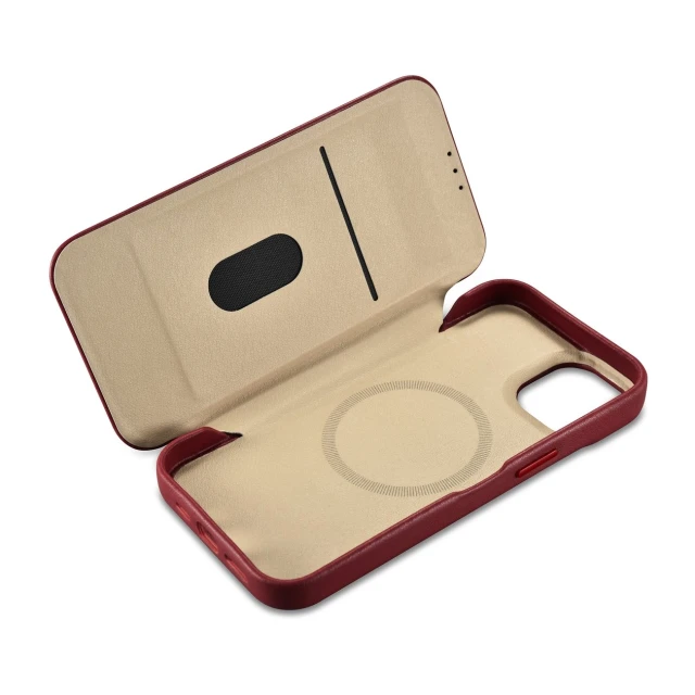 Чехол iCarer CE Premium Leather Folio Case для iPhone 14 Plus Red with MagSafe (WMI14220715-RD)