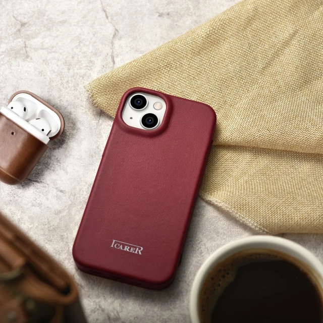 Чехол iCarer CE Premium Leather Folio Case для iPhone 14 Plus Red with MagSafe (WMI14220715-RD)