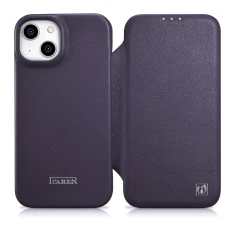 Чохол iCarer CE Premium Leather Folio Case для iPhone 14 Plus Dark Purple with MagSafe (WMI14220715-DP)