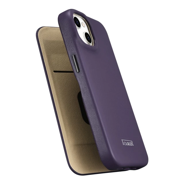 Чохол iCarer CE Premium Leather Folio Case для iPhone 14 Plus Dark Purple with MagSafe (WMI14220715-DP)