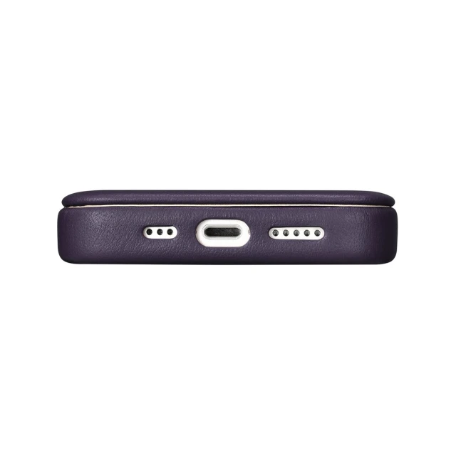 Чохол iCarer CE Premium Leather Folio Case для iPhone 14 Plus Dark Purple with MagSafe (WMI14220715-DP)