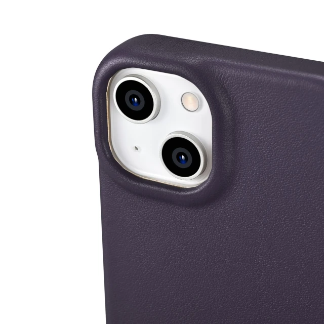 Чохол iCarer CE Premium Leather Folio Case для iPhone 14 Plus Dark Purple with MagSafe (WMI14220715-DP)