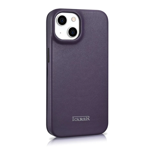 Чохол iCarer CE Premium Leather Folio Case для iPhone 14 Plus Dark Purple with MagSafe (WMI14220715-DP)