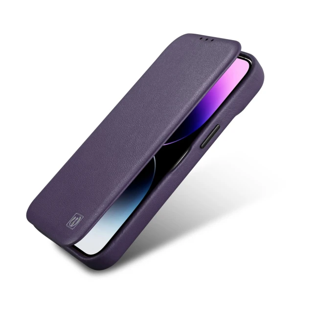 Чохол iCarer CE Premium Leather Folio Case для iPhone 14 Plus Dark Purple with MagSafe (WMI14220715-DP)