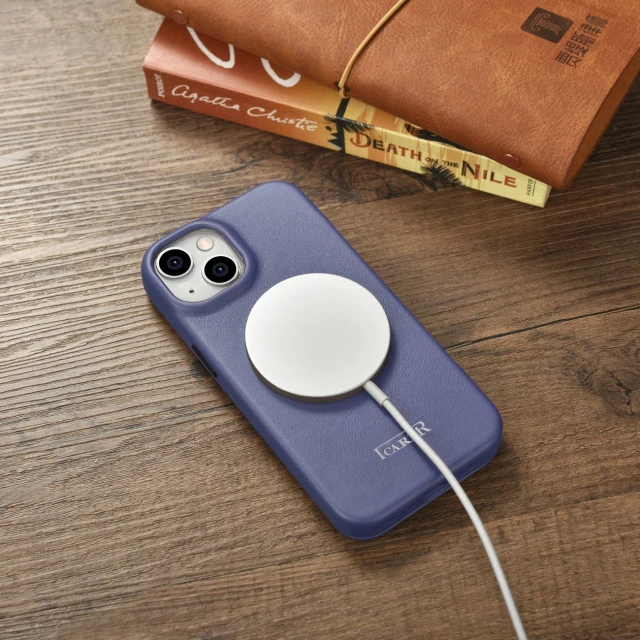 Чохол iCarer CE Premium Leather Folio Case для iPhone 14 Plus Light Purple with MagSafe (WMI14220715-LP)
