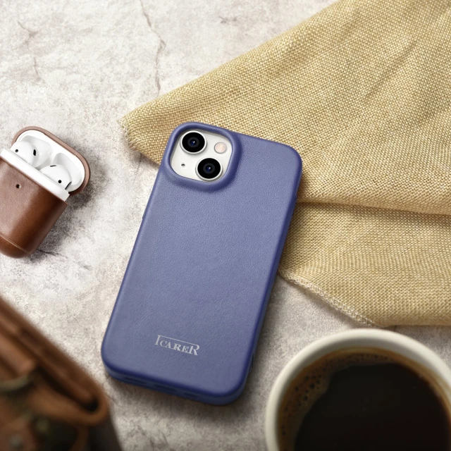 Чохол iCarer CE Premium Leather Folio Case для iPhone 14 Plus Light Purple with MagSafe (WMI14220715-LP)