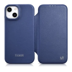 Чохол iCarer CE Premium Leather Folio Case для iPhone 14 Plus Blue with MagSafe (WMI14220715-BU)